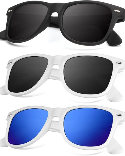 KALIYADI Polarized Sunglasses for Men and Women Matte Finish Sun glasses Color Mirror Lens UV Blocking (3 Pack)