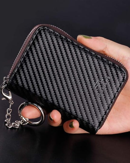 FurArt Zipper Wallet Women, RFID Blocking Credit Card Wallet, Business Card Holder, Compact Size KeyChain Wallet