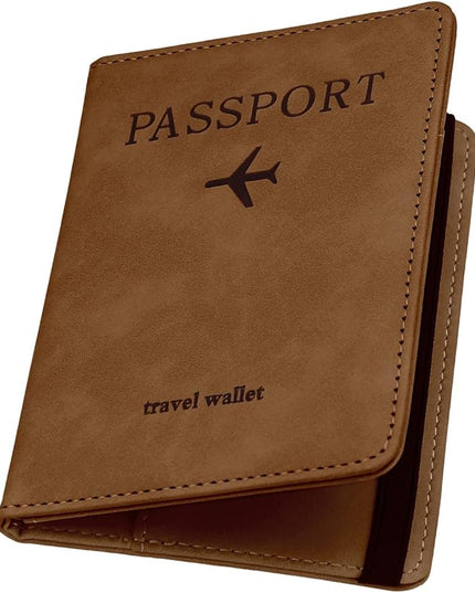 ILIYAH-Passport Cover-Passport Holder Travel Wallet-RFID-Blocking Passport Case Travel Accessories Card Holder Wallet Unisex Travel Gifts（Brown）