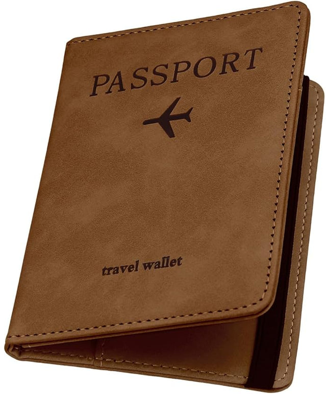 ILIYAH-Passport Cover-Passport Holder Travel Wallet-RFID-Blocking Passport Case Travel Accessories Card Holder Wallet Unisex Travel Gifts（Brown）