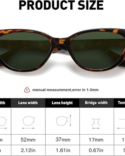 Retro Vintage Narrow Cat Eye Sunglasses for Women 90s Small Chic Style Trendy Sunnies UV400 Protection FZN7514