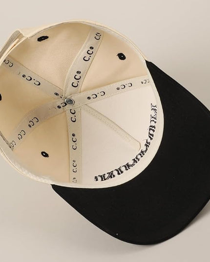 MIRMARU Two-Tone Vintage Canvas Trucker Hats for Men & Women, Adjustable Size Baseball Caps with Trendy Embroidered Design