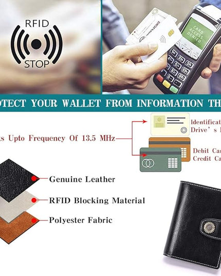 FALAN MULE Small Wallet for Women Leather Bifold Compact Small Womens Wallet with RFID Blocking