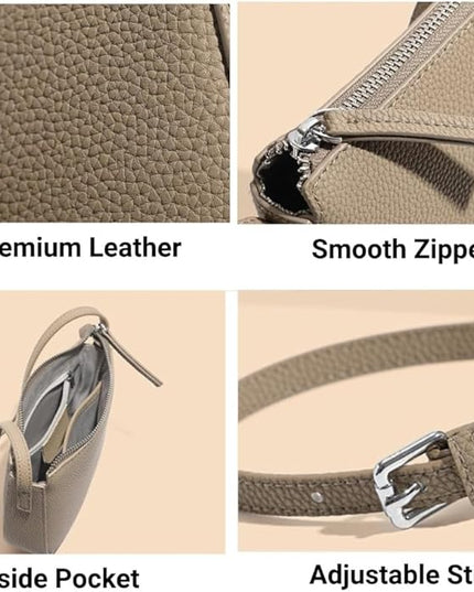 Small Genuine Leather Crossbody Bag, Phone Wallet Purse with Adjustable Strap, Shoulder Bag for Women