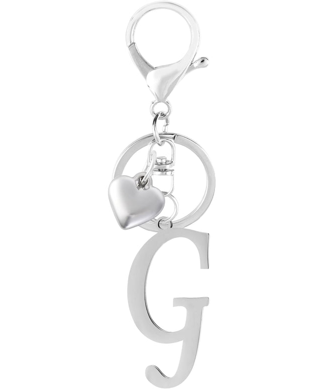 A-Z Heart Initial Letter Keychain, Stainless Steel Alphabet Charm for Handbags, Gift for Women and Girls