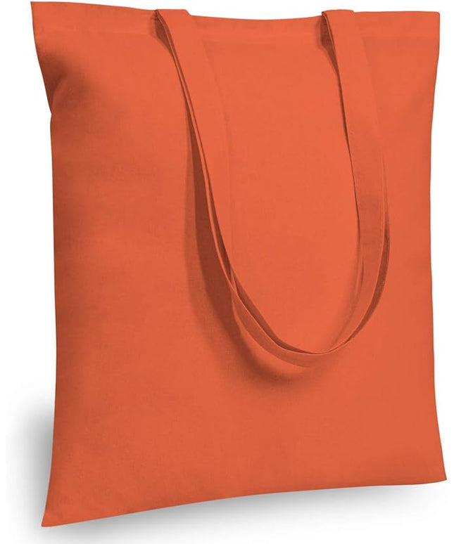 TOPDesign 24-Pack Economical 16"x15" Orange Cotton Tote Bag, Lightweight Medium Reusable Grocery Shopping Cloth Bags, Suitable for DIY, Advertising, Promotion, Gift, Activity