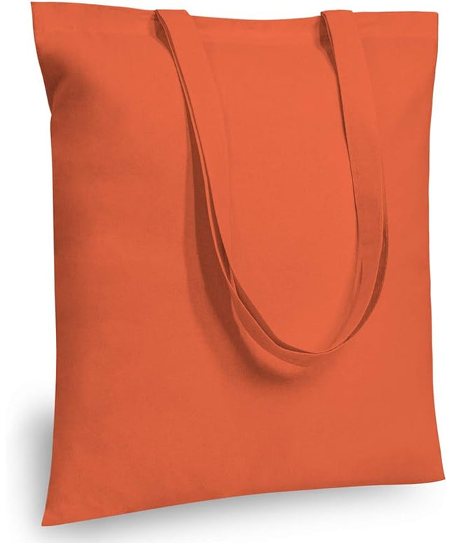 TOPDesign 6-Pack Economical 16"x15" Orange Cotton Tote Bag, Lightweight Medium Reusable Grocery Shopping Cloth Bags, Suitable for DIY, Advertising, Promotion, Gift, Activity