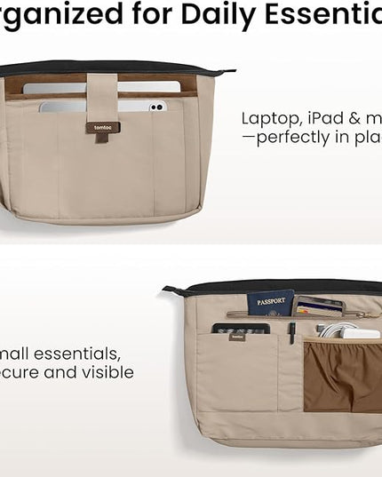 tomtoc 16-inch Puffy Laptop Tote Bag for Women 13.5L, Lightweight Puffer Work Tote with Padded Laptop Compartment for 15/16-inch MacBook, Large Capacity Tote Bag for Office, Business, Daily Essentials