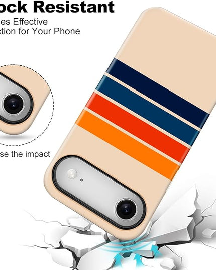 Magnetic for iPhone 17 Air Case Cute Stripes Phone Case, Shockproof Slim TPU and Hard PC Protective Phone Cover Compatible with MagSafe Designed for Women Girls,