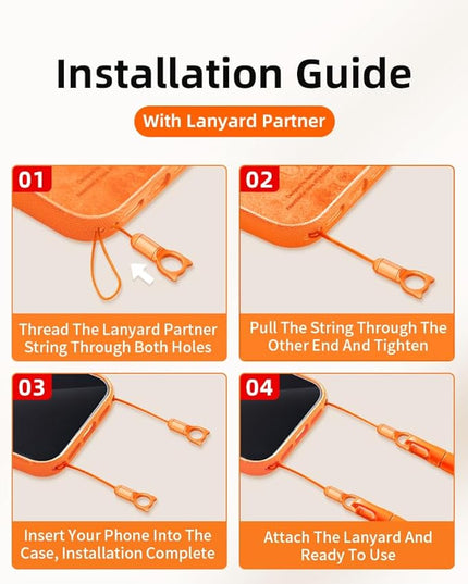 Phone Lanyard Phone Strap Crossbody Compatible with iPhone 17/Air/Pro/Max All Phone Cases with 2 Charms Dual Holes 1 TPU Tab 360° Hook Adjustable Hands-Free Shoulder Neck Camera Strap Anti Theft Beige