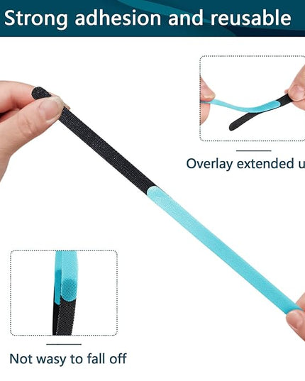 50PCS Reusable Cable Ties Adjustable，Fastening Microfiber Cloth Used for Computer Link Cable Cord Management USB Cable Cable Ties (light blue)