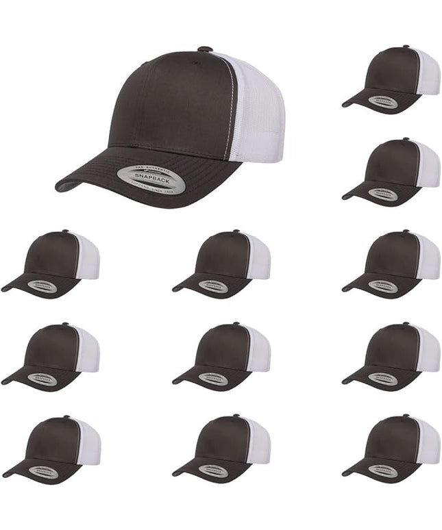 Yupoong Classic Premium Mesh 6 Panel Retro Trucker Cap | Mid Profile Snapback | OSFA | Bulk Pack Available