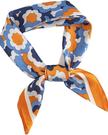 MINIDORA Satin Scarves for Women 27.5 × 27.5 inches Medium Square Elegant Silk Feeling Head Scarf