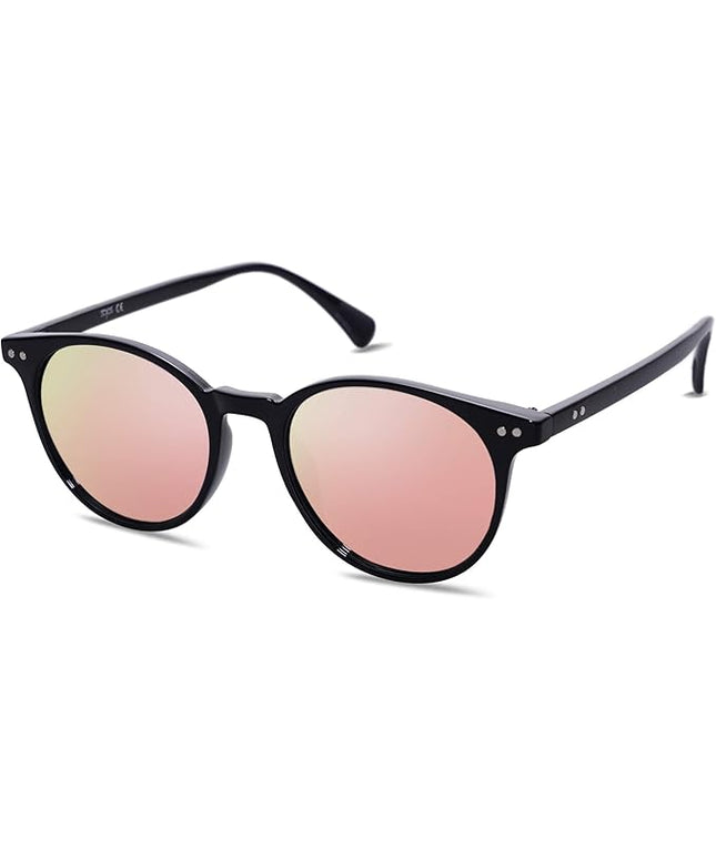 SOJOS Small Round Classic Polarized Sunglasses for Women Men Vintage Style UV400 Lens MAY SJ2113