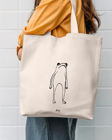 AUSVKAI Canvas Tote Bag Aesthetic for Women, Cute Reusable Cloth Cotton Bags for Shopping Beach Grocery