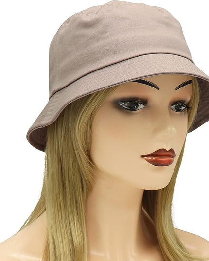 Umeepar Unisex Cotton Packable Bucket Hat Sun Hat Plain Colors for Men Women
