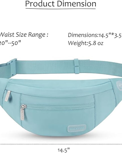 MAXTOP Large Crossbody Fanny Pack with 4-Zipper Pockets,Gifts for Enjoy Sports Festival Workout Traveling Running Casual Hands-Free Wallets Waist Pack Phone Bag Carrying All Phones