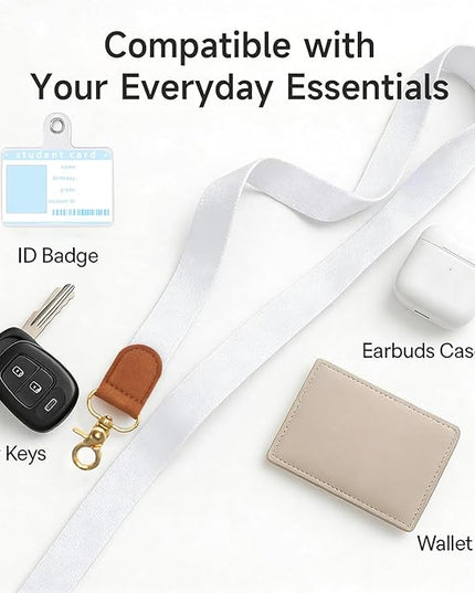 Cell Phone Lanyard Crossbody with Wrist Strap, Adjustable Pure White Phone Lanyard Wrist for Phones, Car Keys, Keychain and ID Badge – Universal Set