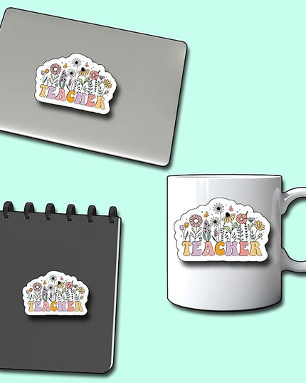 (3Pcs) Teacher Sticker, Decorate Books Laptop Phone Water Bottles Kindles Stickers Tumbler Sticker Waterproof Vinyl Decorate Sticker 3" Inch