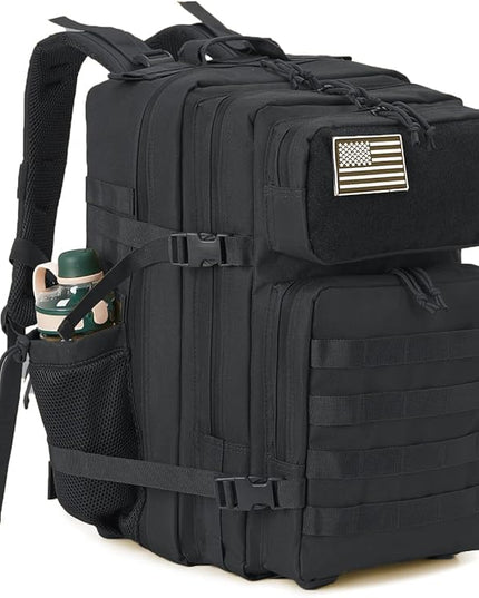 QT&QY 25L/45L Military Tactical Backpack For Men Molle Daypack 3 Day Bug Out Bag Hiking Rucksack With Bottle Holder