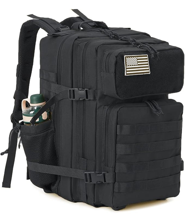 QT&QY 25L/45L Military Tactical Backpack For Men Molle Daypack 3 Day Bug Out Bag Hiking Rucksack With Bottle Holder