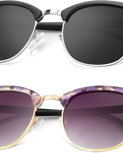 KALIYADI Polarized Sunglasses for Men and Women Semi-Rimless Frame Driving Sun glasses UV Blocking