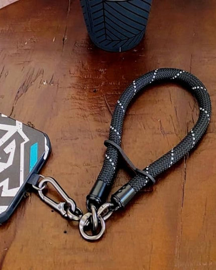Phone Lanyard Wrist Strap Phone Strap Wrist Lanyard for Cell Phone Around the Hand with Lanyard Patch (Black Reflective)