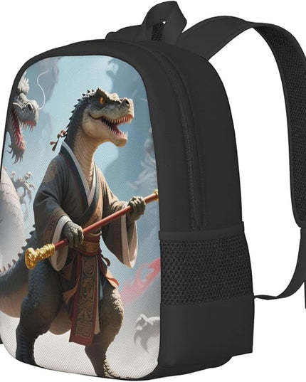 Warrior Dinosaur Notebook Backpack Fits 15 Inch Laptop Hiking Backpack Rucksack For Men Women