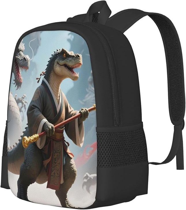 Warrior Dinosaur Notebook Backpack Fits 15 Inch Laptop Hiking Backpack Rucksack For Men Women