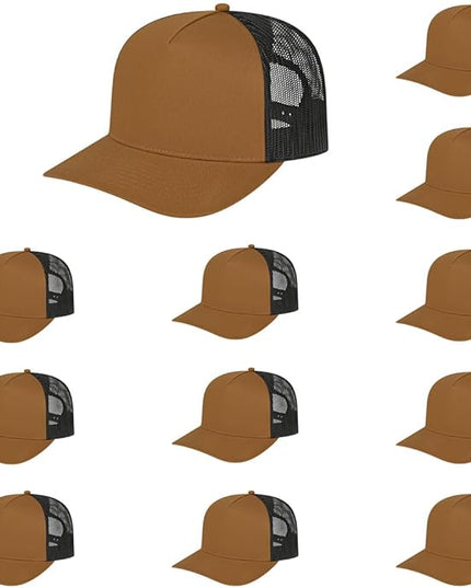Cap America i3039 Classic 5 Panel Mid Profile Structured Trucker Mesh Back Cap w/ & Adjustable Snapback