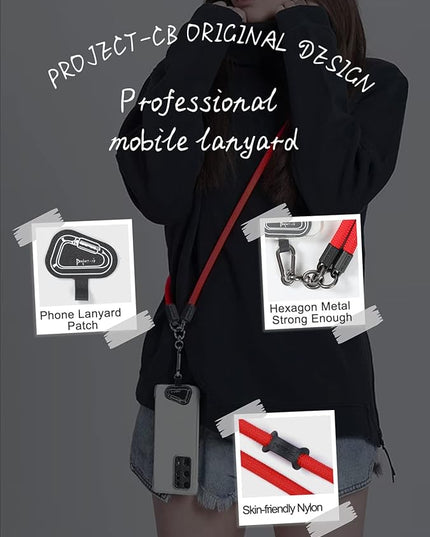 project-cb Cell Phone Lanyard ×1, Tether Tab ×2, Universal Adjustable Phone Strap, Crossbody, Neck Phone Lanyard, Rope Strap