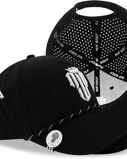 NJF Golf™ Hat Men - Breathable Mens Golf Hats, Adjustable Rope Snapback Cap, Convenient Cap with Tee Holder