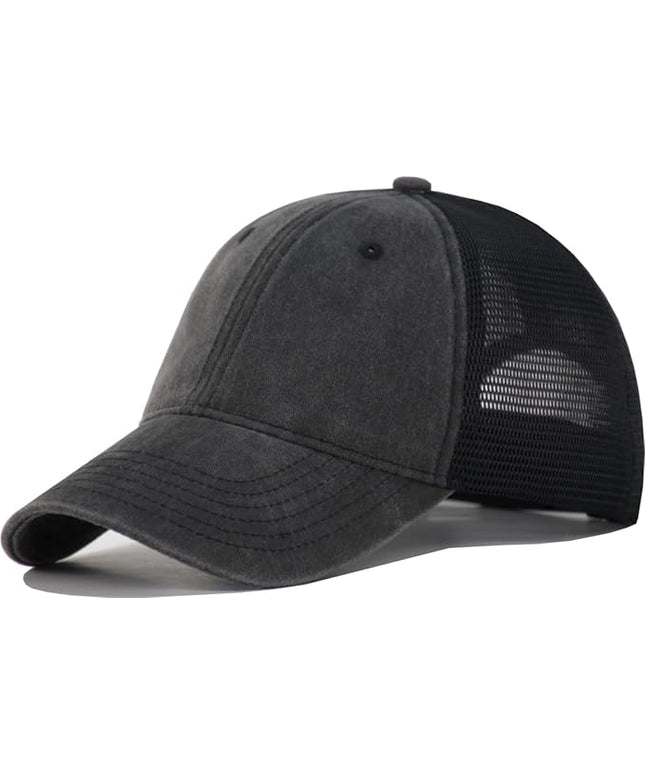Comfy Vintage Trucker Baseball Hat- M/L/XL/XXL Women Men Unstructured Washed Dad Cap | Snapback | Soft Crown | Soft Mesh