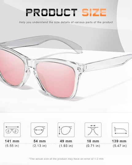 DANAMY Sunglasses Womens Polarized Sunglasses for Women Trendy Designer Mirrored UV400 Protection Sun Glasses