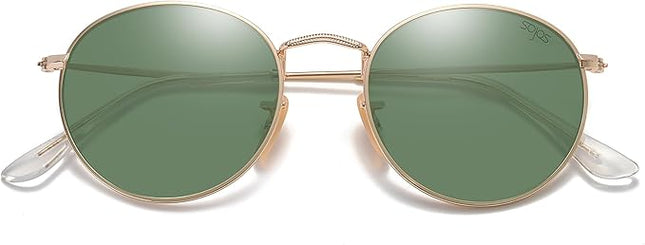 SOJOS Small Round Polarized Sunglasses for Women Men Classic Vintage Retro Shades UV400 SJ1014