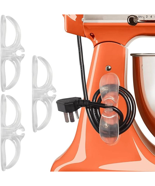 Cord Organizer for Kitchen Appliances - Clear Cable Wrapper Holder Winder Keeper Wrap, Stick On Mixer