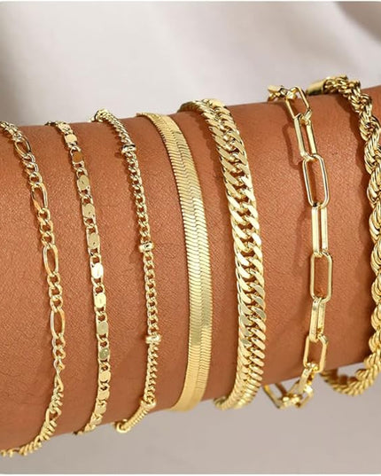 BERISO Gold Bracelets for Women, Elegant Adjustable 14K Gold Plated Bracelet for Women, Trendy Minimalist Dainty Gold Bracelet for Everyday Wear