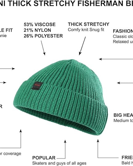 Fisherman Beanie Hats for Men Women,Knit Trawler Skull Cap,Watch Cap,Spring Fall Winter Warm Short Hats