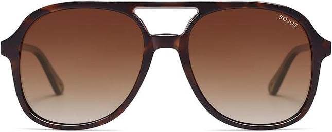 SOJOS Retro Polarized Aviator Sunglasses Womens Mens Classic 70s 80s Vintage Trendy Square Aviators SJ2174