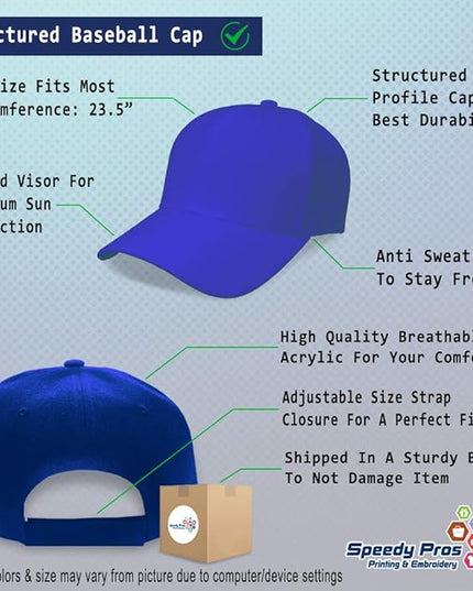 Baseball Cap Custom Personalized Text Dad Hats for Men & Women Strap Closure