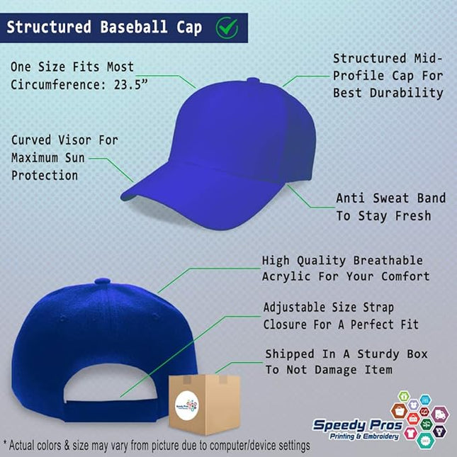 Baseball Cap Custom Personalized Text Dad Hats for Men & Women Strap Closure