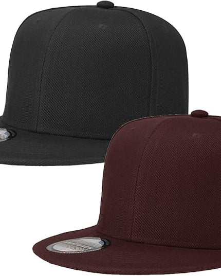 Classic Snapback Hat Cap Hip Hop Style Flat Bill Blank Solid Color Adjustable Size
