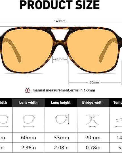 YDAOWKN Retro Aviator Sunglasses for Women Mens Large Frame Classic Vintage 70s Sun Glasses Aviators
