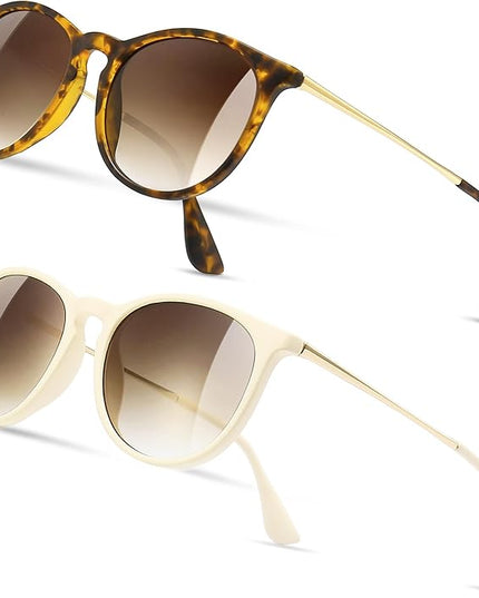 SUNGAIT Premium Vintage Round Sunglasses for Women Men Classic Retro Trendy Style
