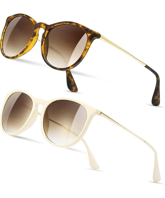 SUNGAIT Premium Vintage Round Sunglasses for Women Men Classic Retro Trendy Style
