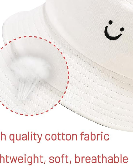 Cotton Bucket Hat for Women Men Summer Travel Sun Beach Bucket Cap, Unisex Outdoor Fisherman Hat