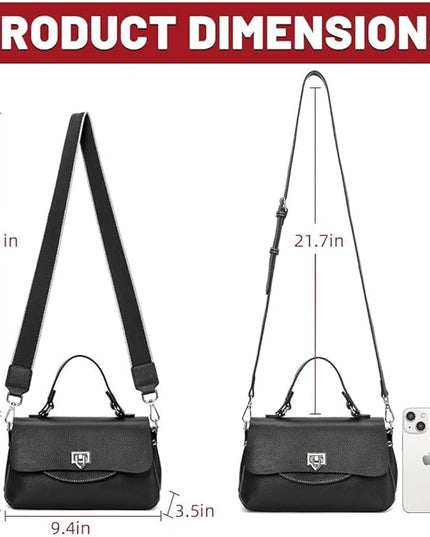 Soft Mini Crossbody Handbag, Genuine Leather Cute Shoulder Purse, Ladylike Daily Accessory