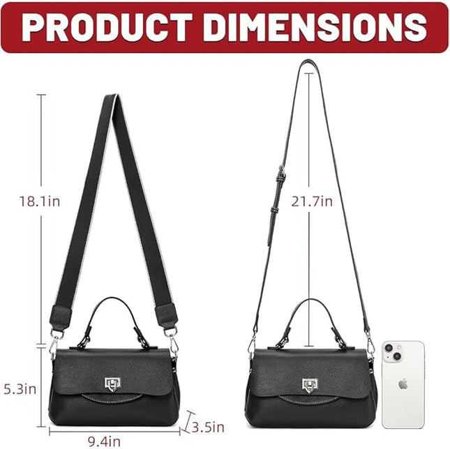 Soft Mini Crossbody Handbag, Genuine Leather Cute Shoulder Purse, Ladylike Daily Accessory