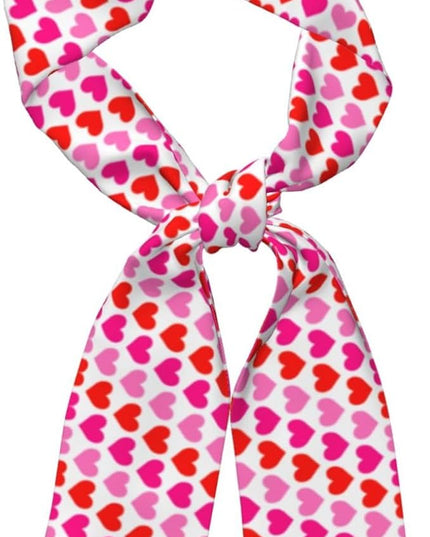 Valentine Red Hearts Bandanas Head Scarf For Women Hair Scarves Accessories Lightweight Fashion Wrap Neck Headscarf