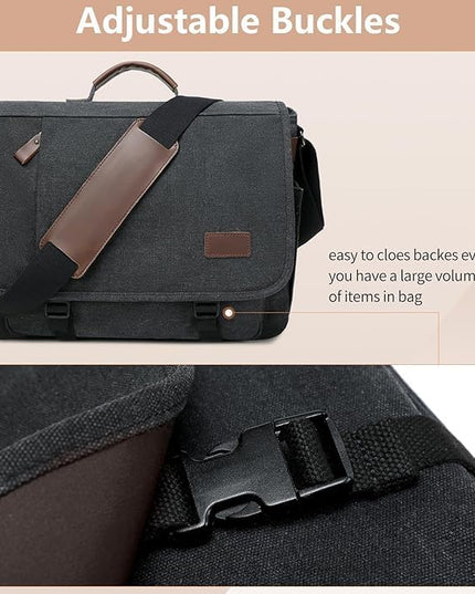 Canvas Messenger Bag for Men Waterproof Business Bags for Men Vintage Canvas Laptop Bag
